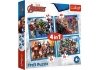 Trefl - Puzzle 4 w1 - Odważni Avengersi - Marvel - 34386