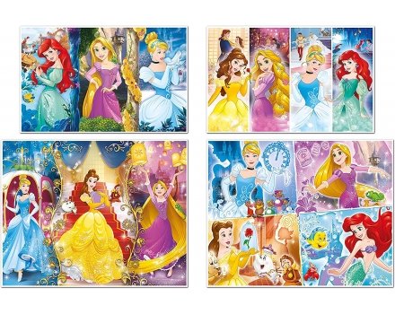 Puzzle SuperColor - 4w1 - Disney Princess - 340 elementów - Clementoni - 07721